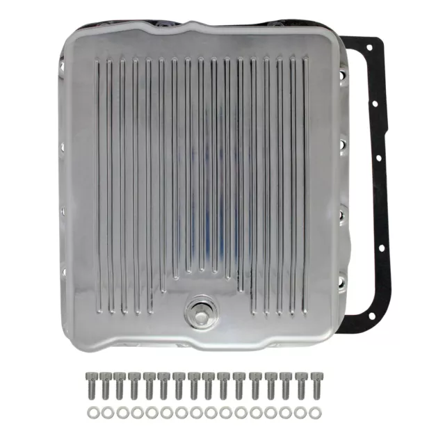 Finned Polished Aluminum Transmission Pan & Hardware GM 700R4 4L60 4L60E  4L65E