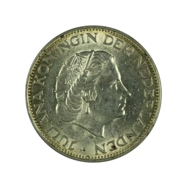 1961 Netherlands Silver Coin 2 1/2 Gulden Silver .720 Juliana