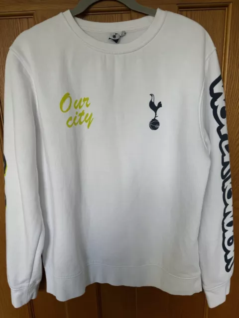 Tottenham Hotspur Official Spurs Graffiti White Sweatshirt - Mens Medium