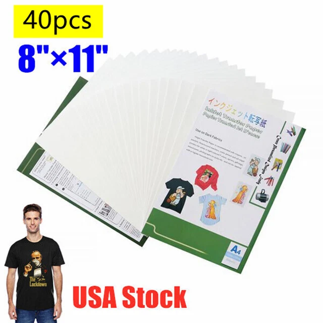 US Stock 40PCS 8×11in Inkjet Transfer Paper for T-shirt Heat Transfer Paper A4