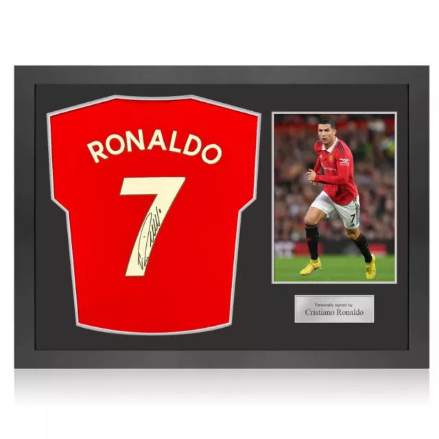 Camiseta del Manchester United 2023 firmada por Cristiano Ronaldo Marco de icono