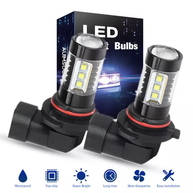 LED Fog Light Bulbs 9145 9140 H10 for Ford F150 F250 F350 2004 2005-2021 White