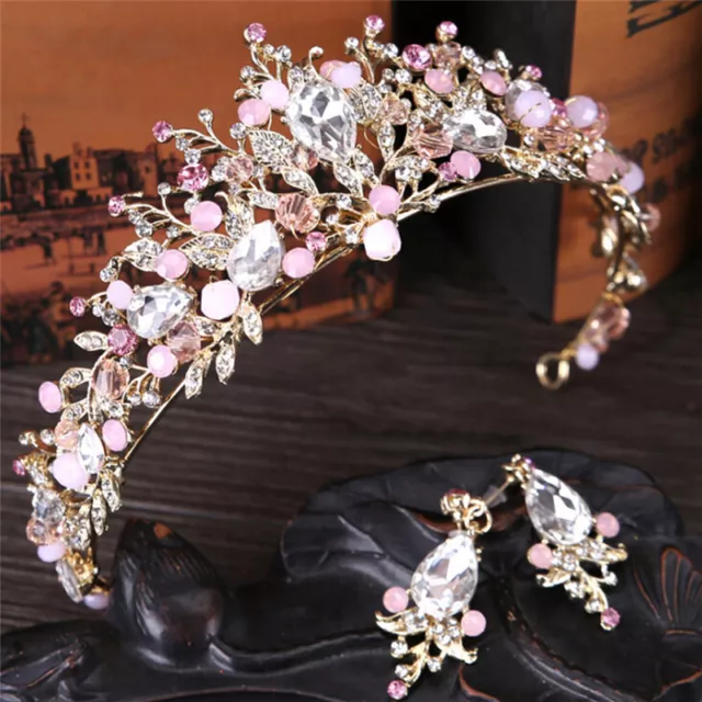 Pearl Bridal Crown Handmade Tiara Bride Headband Crystal Wedding Queen Crown)>G