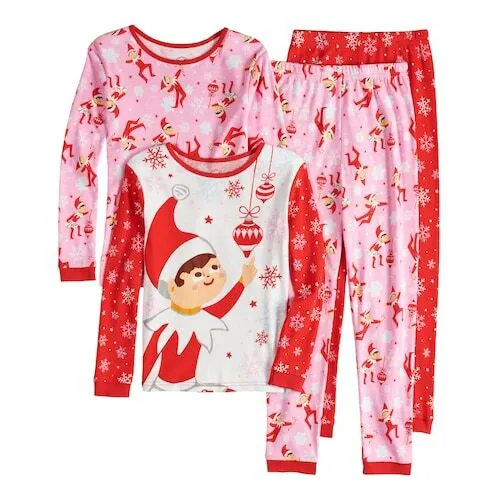 The Elf on the Shelf NWT Girls Scout Elf 2 Top & 2 Bottoms Pajama Set 4 $46