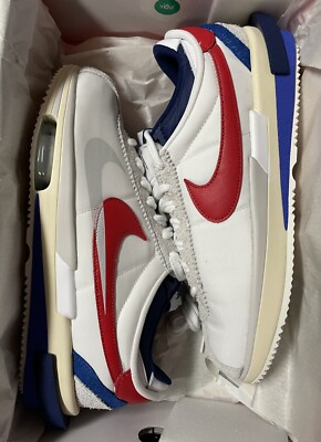 NIKE SACAI ZOOM Cortez SP White Red Blue Brand New Sz 12 DQ0581 ...