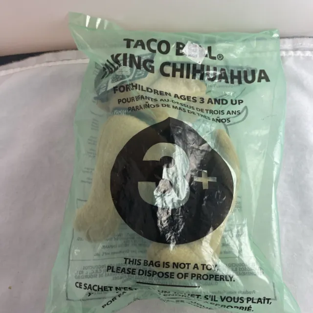 TACO BELL Talking Chihuahua Plush Dog New in Bag Works "Yo Quiero Taco Bell"
