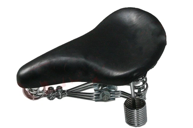 Accessoire Vélo Rétro Années 30 Selle Cuir Vélo Course Années 1920-1930 - Avec Potence Décalée, Occasion, état Fonctionnel Selle Velo