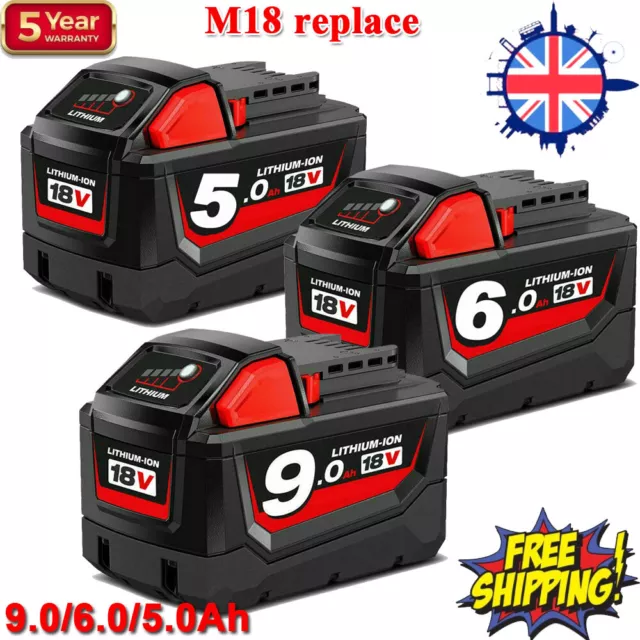 (3) New For Milwaukee M18 Lithium XC 6.0 Ah Extended Capacity Battery 48-11-1852