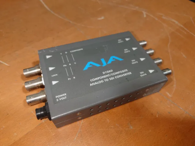 AJA D10AD Component/Composite Analog to SDI Converter, Tested Working, NO PSU