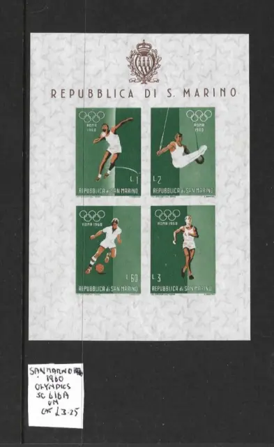 San Marino 1960 Olympic Games imperf min sheet MNH (B)