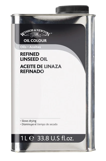 Winsor & Newton Refined Linseed Oil - 1 Liter Tin Winsor & Newton Refined Linseed Oil - 1 Liter Tin