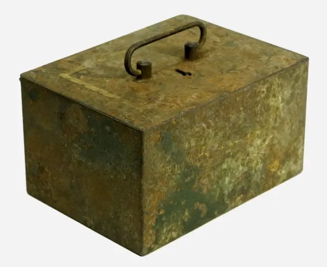 = 19th C. Steel Iron Documents Strong Box Money Safe w. Lock