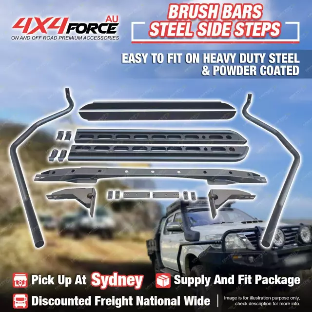 Side Steps Brush Rail Bars for Toyota LandCruiser 79 Series Dual SYD Stock