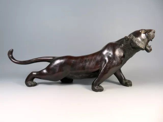 Antique Japanese Meiji Period Bronze Tiger Okimono