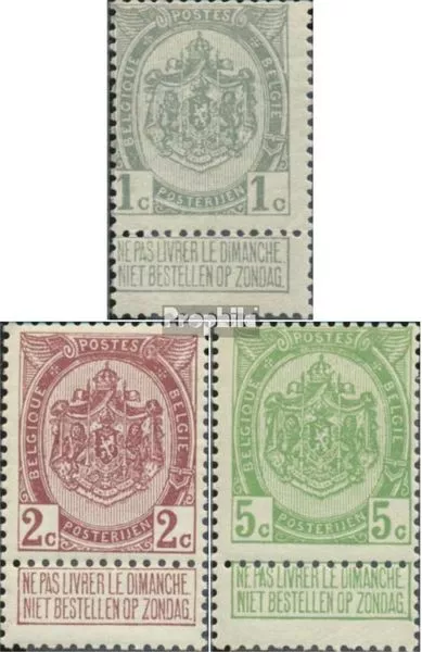 Belgique 78II-80 neuf 1907 Etat Emblem