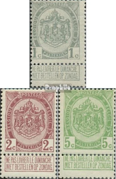 Belgique 78II-80 neuf 1907 Etat Emblem