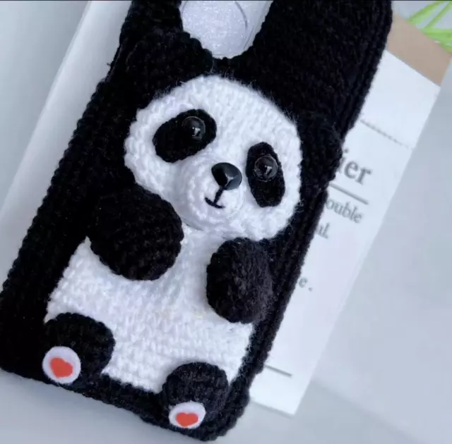 Panda DIY Knitted Phone Case Finished Handmade Customized Knitwear Phone Case 2