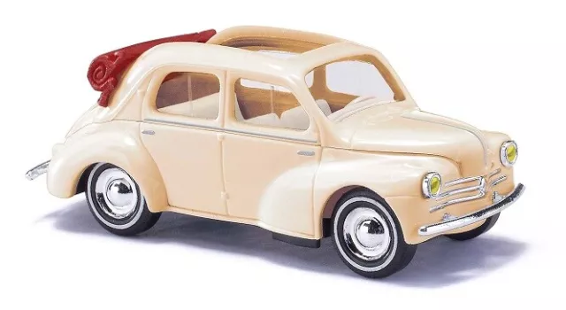 Busch 46575 - 1/87/H0 Renault 4CV Cabriolimousine Beige Forme Nouveauté - Neuf