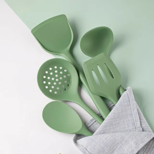 Kitchen Utensil Set of 5 Piece Silicone Heat Resistant Kitchen Spoon Cook Tools