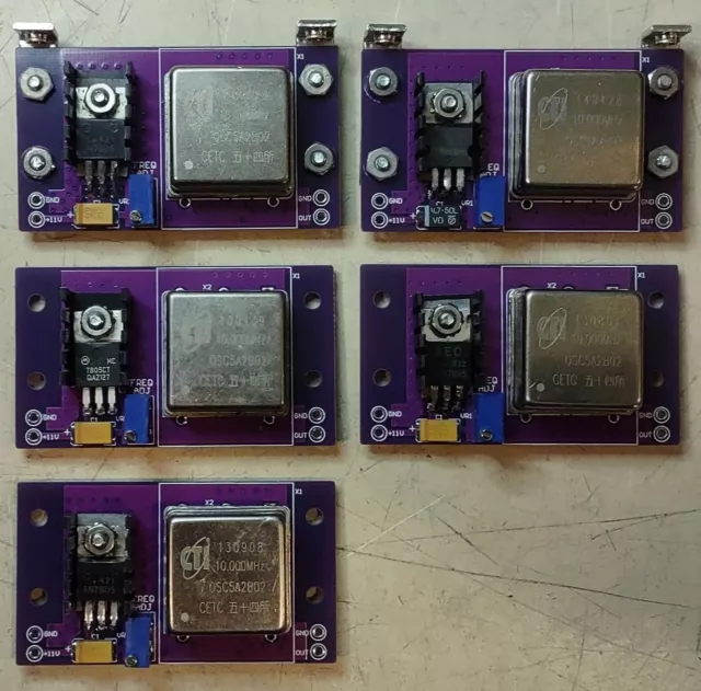 One programmable OCXO board 10MHz, 5MHz, or 1MHz with precision reference