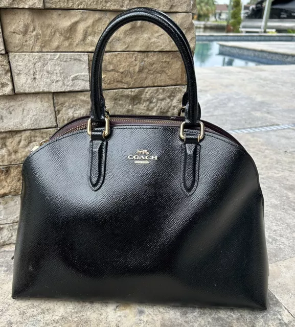 Coach quinn satchel sales in crossgrain patent leather