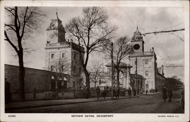 RPPC Keyham Gates Devonport England ~ vintage Rotary real photo postcard