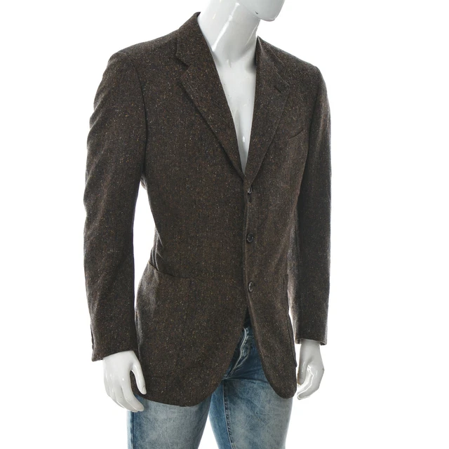 Pal Zileri Homme 3-Button Laine Sport Blazer Taille 54 Marron Chiné Veste Tweed