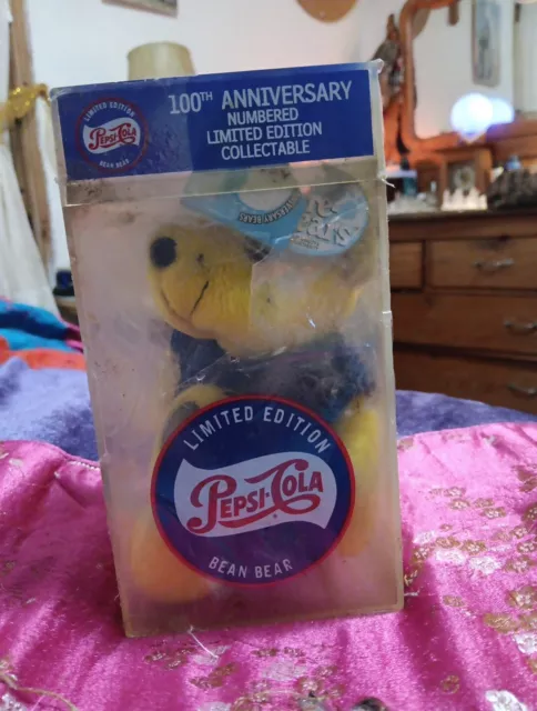 PEPSI COLA LIMITED Edition Pepsi Plush 100th Anniversary Yellow Bean ...