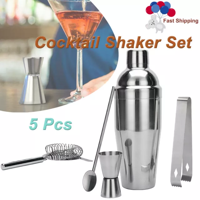 Cocktail Shaker Set Maker Mixer Martini Spirits Bar Strainer Bartender Kit AU