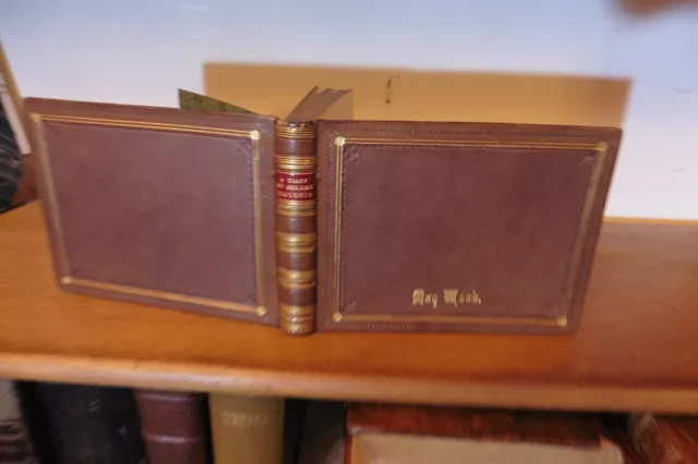 Beautiful Victorian Gilt Leather Bound Birthday Book - Golden Thoughts