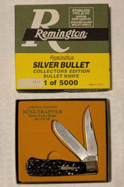 1991 Remington R1178 SB SILVER Bullet Knife Mini Trapper #2191 of 5000