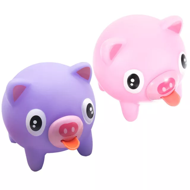 2 Pcs Tierspielzeug Cartoon-Squeeze-Spielzeug Kind Rosa