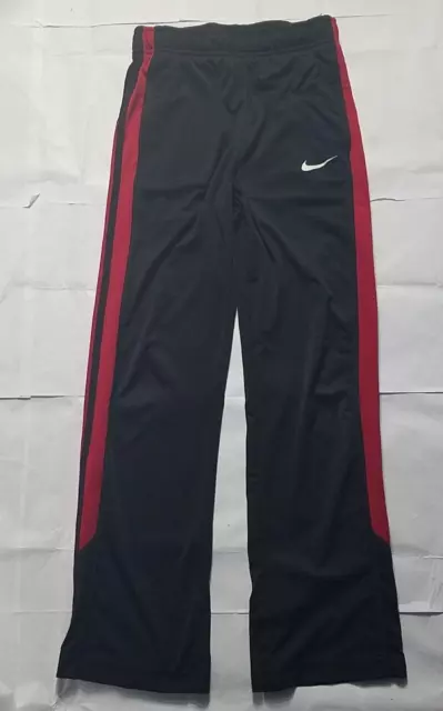 Nike Pants Youth Boys Large Dri Fit Joggers Black Red Sweatpants Drawstring
