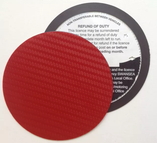 magnetic tax disc holder RED carbon fibre Fits any car