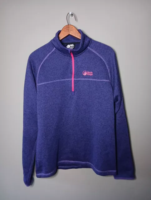 North Ridge Women's Purple Fleece Jacket 1/4 Zip Size UK 18