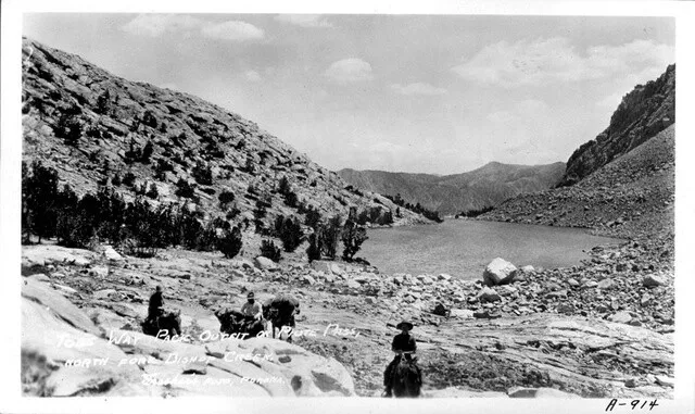 Tobe Way Pack Outfit on Piute Pass, North Fork Bishop Creek California OLD PHOTO