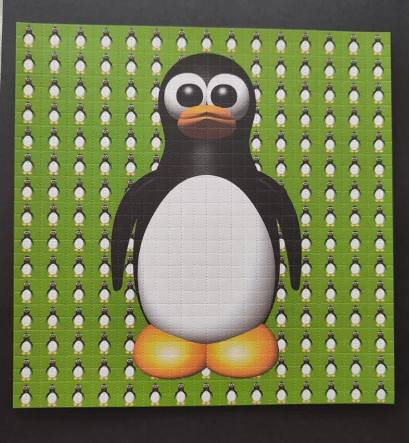 Original Blotter Art Penguin Green by Monkey 2014