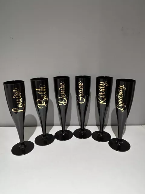 ONE WORD personalised plastic champagne flute