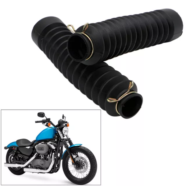 2Pcs Motorcycle Motor Dirt Bike Front Shock Fork Rubber Boots Dust Jacket Cover 2
