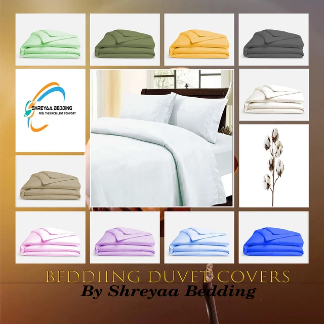 Pretty 1000TC Egyptian Cotton 1 PC Duvet Cover All US Size Solid Colors