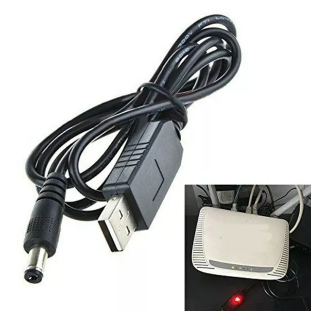 Black USB DC 5V to DC 9V12V Power Cord Easy and Convenient Power Source