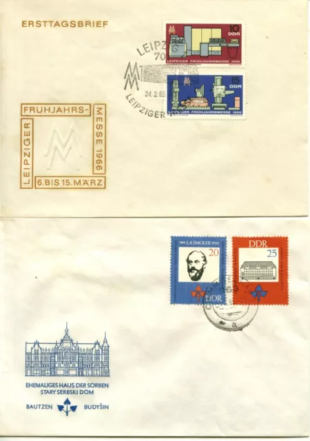 DDR FDC Mi.-Nr. 1159/60 und 1165/66, LFM 66 und Jan Smoler