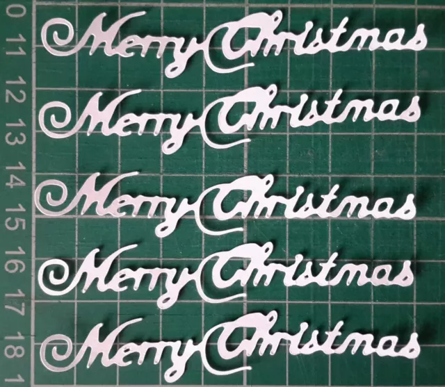 Merry Christmas - White Card - Toppers - Embellishment - Card Making - Scrapbook 3