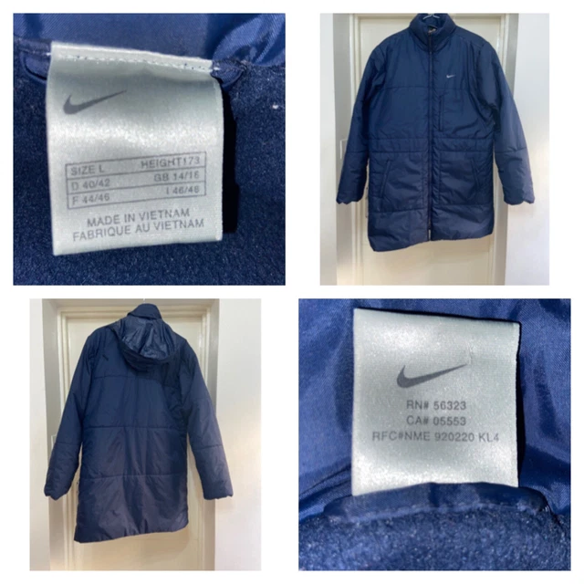 Nike Kids Junior Puffer Fill Jacket Long coat Size(Age L) 14-16 Years Height 173