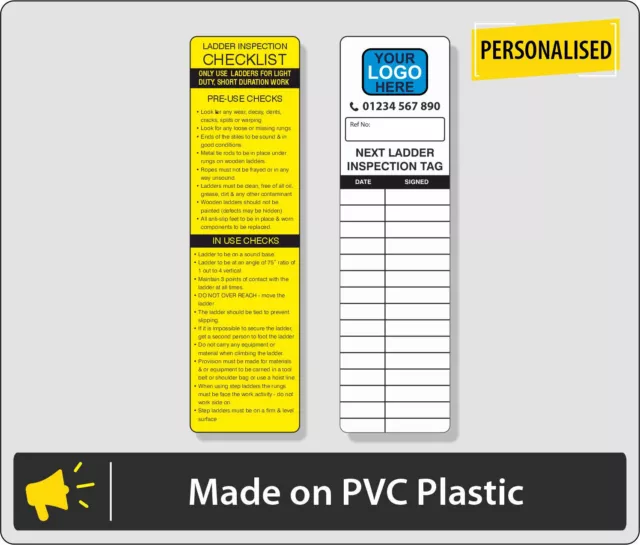 Personalised Ladder Tag Inspection Systems Record - Insert Scaffold Scafftag