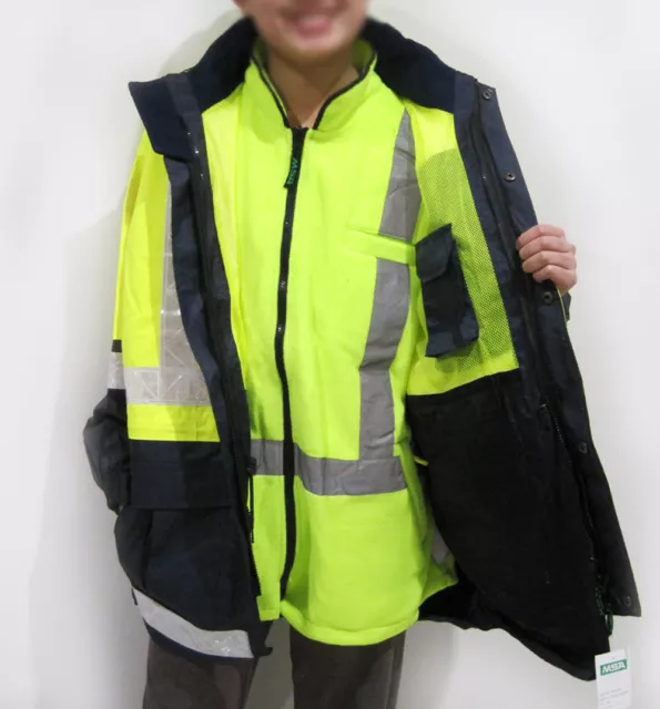 MSA XXL Hi-Vis Safety Jacket & Vest Combo Waterproof/Winter Warmth