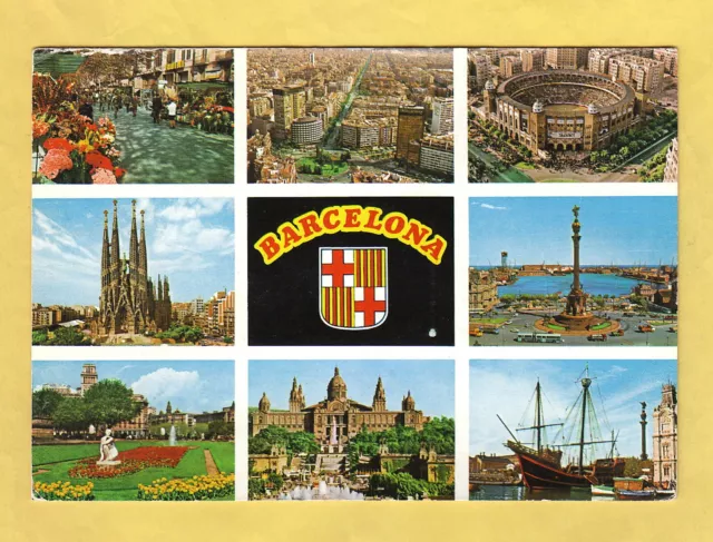 Cartolina Barcelona vedute viaggiata