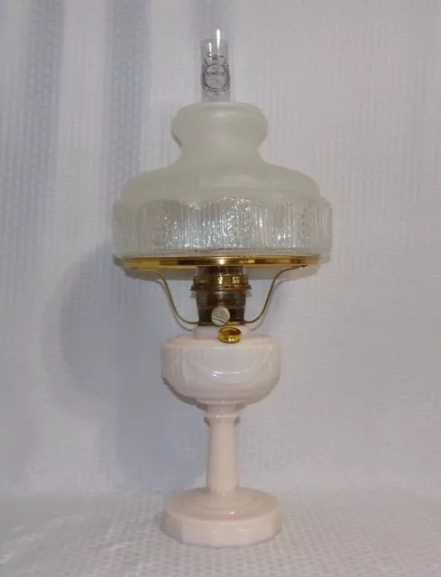 ORIGINAL PINK ALACITE TALL Lincoln Drape Aladdin Oil Lamp Complete w/ #501 Shade