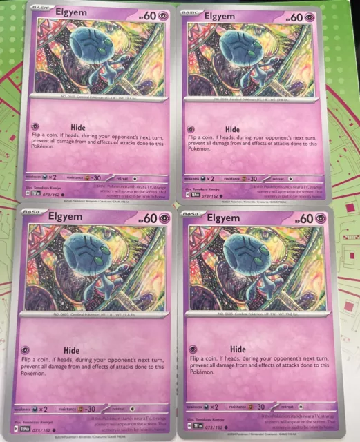 Pokemon TCG: Temporal Forces - Reverse Holo - 073/162 - Elgyem - Playset X4 Card