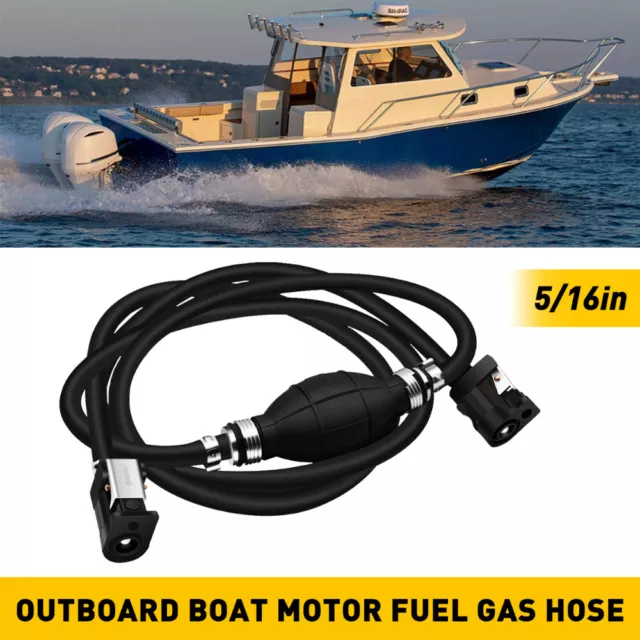5/16" Marine Outboard Boat RV Motor Fuel Gas Hose Line Assembly w/ Primer Bulb